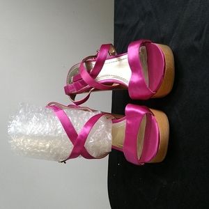 NINE WEST Pink Satin High Heels